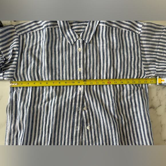 NWT Jcrew Capitaine shirt in stripe Baird McNutt Irish linen - Size Medium - Picture 5 of 5